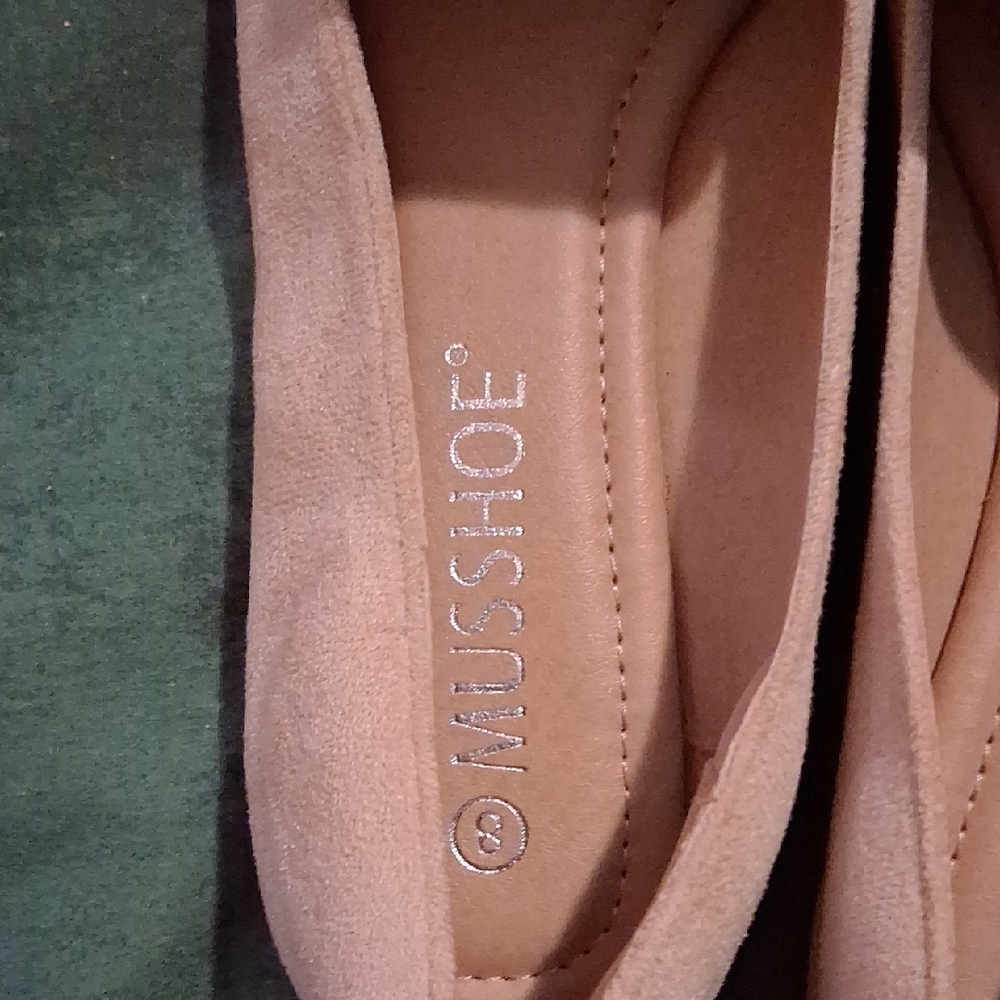 MUSSHOE® Women's Light Taupe Suede Pointed Loafers - Slip-On Flats - Picture 2 of 5